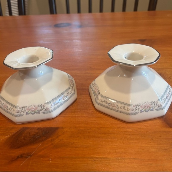 Lenox Charleston Candle Holders. Floral and Cream Cottagecore Grandma - Picture 10 of 10